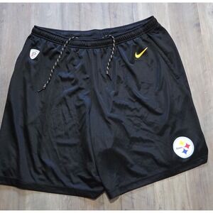 Nike Dri Fit Pittsburgh Steelers Training Shorts Black NFL Football Men 3XL